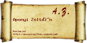 Aponyi Zoltán névjegykártya